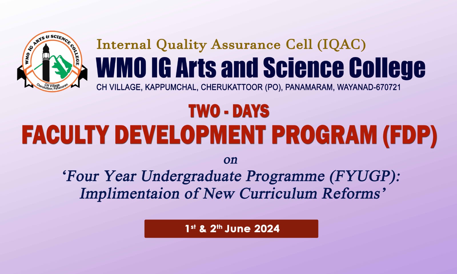 FACULTY DEVELOPMENT PROGRAM- 2024 (FDP)